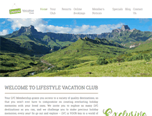 Tablet Screenshot of lifestylevacationclub.co.za